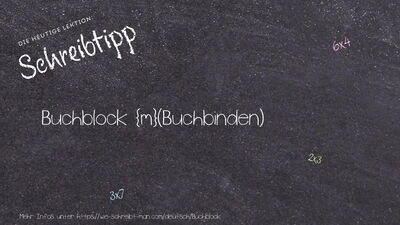 Schreibtipp Buchblock