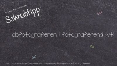 Schreibtipp abfotografieren | fotografierend