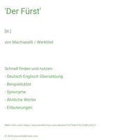 'Der Fürst'