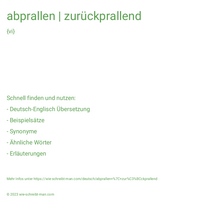 abprallen | zurückprallend