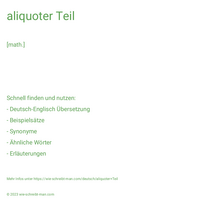 aliquoter Teil