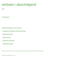 anfasen | abschrägend