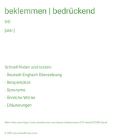 beklemmen | bedrückend