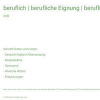 beruflich | berufliche Eignung | berufliche Entscheidung