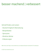 besser machend | verbessert