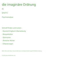 die imaginäre Ordnung