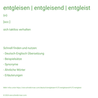 entgleisen | entgleisend | entgleist