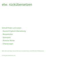 etw. rückübersetzen