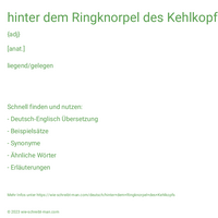 hinter dem Ringknorpel des Kehlkopfs