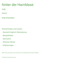 hinter der Harnblase