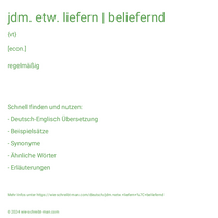 jdm. etw. liefern | beliefernd