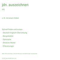 jdn. auszeichnen