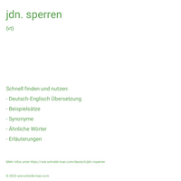 jdn. sperren