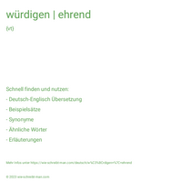 würdigen | ehrend