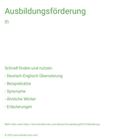 Ausbildungsförderung