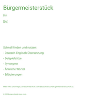 Bürgermeisterstück