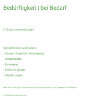 Bedürftigkeit | bei Bedarf