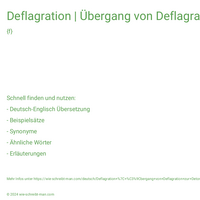 Deflagration | Übergang von Deflagration zur Detonation