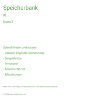 Speicherbank