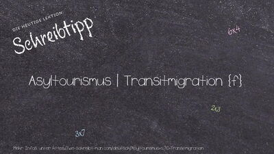 Schreibtipp Asyltourismus | Transitmigration