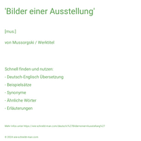 'Bilder einer Ausstellung'