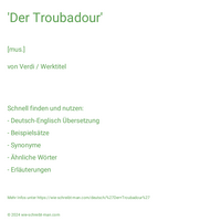 'Der Troubadour'