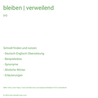 bleiben | verweilend