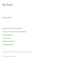 de luxe