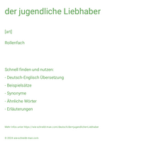 der jugendliche Liebhaber