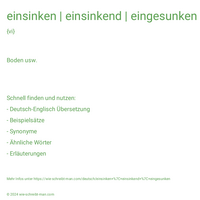 einsinken | einsinkend | eingesunken