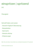 einspritzen | spritzend