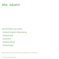 etw. säuern