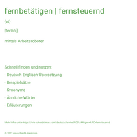 fernbetätigen | fernsteuernd