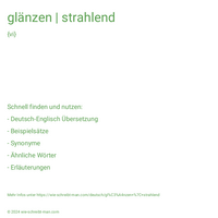 glänzen | strahlend