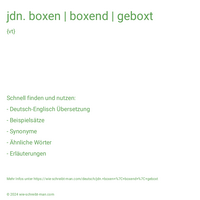 jdn. boxen | boxend | geboxt