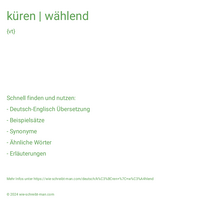 küren | wählend