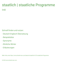 staatlich | staatliche Programme