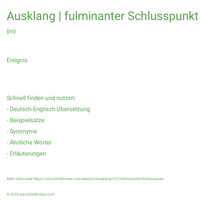 Ausklang | fulminanter Schlusspunkt