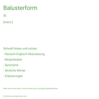 Balusterform