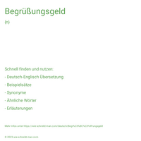 Begrüßungsgeld