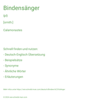 Bindensänger