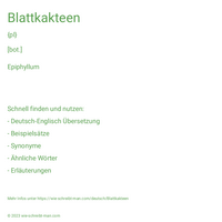 Blattkakteen