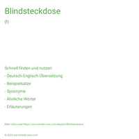 Blindsteckdose