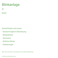 Blinkanlage