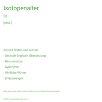 Isotopenalter