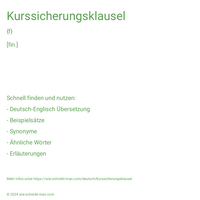 Kurssicherungsklausel