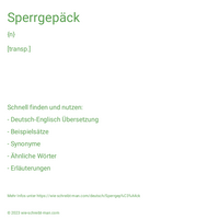 Sperrgepäck