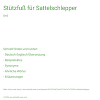 Stützfuß für Sattelschlepper