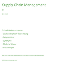 Supply Chain Management