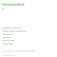 Werkszertifikat